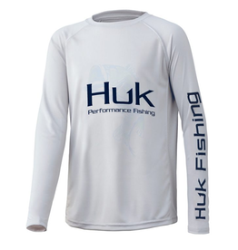 Huk Huk Youth Pursuit Long Sleeve - Big Mouth Sun White