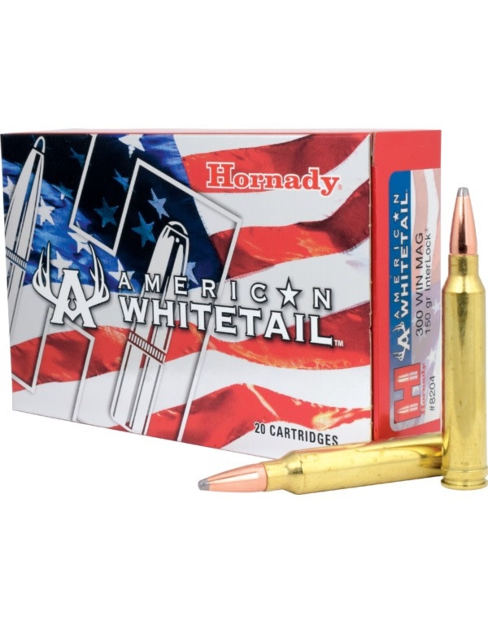 Hornady Hornady American Whitetail Rifle Ammo 300 WIN, InterLock SP, 150 Grains, 3275 fps, 20, Boxed