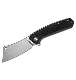 Civivi CIVIVI Knives C2012C Mastodon Flipper Knife 3.83" 9Cr18MoV Stonewashed Cleaver Blade, Black G10 Handles