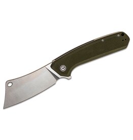 Civivi CIVIVI Knives C2012A Mastodon Flipper Knife 3.83" 9Cr18MoV Stonewashed Cleaver Blade, OD Green G10 Handles