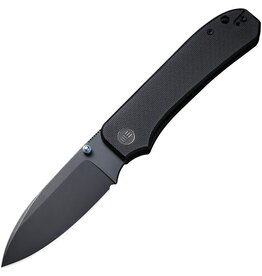 We Knife Company Ben Petersen Big Banter Folding Knife 3.69" CPM-20CV Black Stonewashed Drop Point Blade, Black G10 Handles - WE21045-1