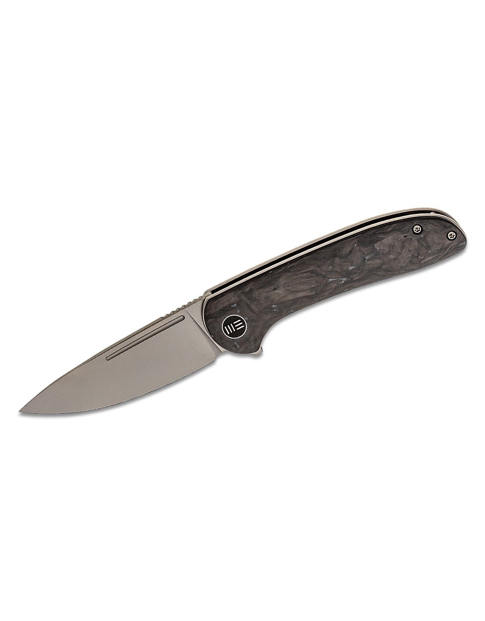 We Knife Company 20020C-1 Saakshi Flipper Knife 3.3" CPM-20CV Stonewashed Blade, Marble Carbon Fiber Handles