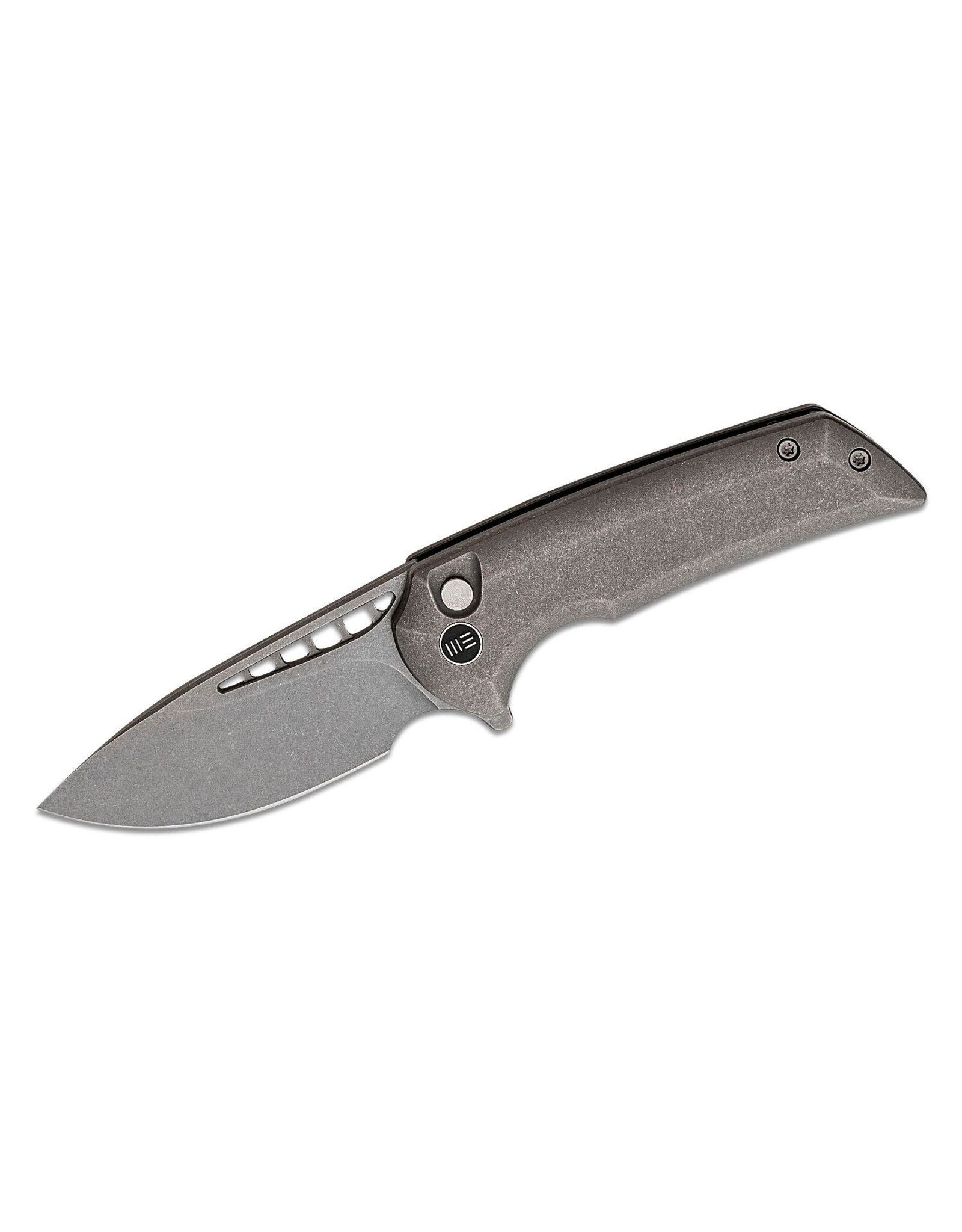 We Knife Company Ferrum Forge Mini Malice Flipper Knife 2.98" CPM-20CV Stonewashed Blade, Gray Titanium Handles - WE054BL-2