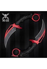 M48 Red Liberator Falcon Karambit And Sheath - Cast Stainless Steel Blade, Injection Molded Nylon Handle - Length 10”