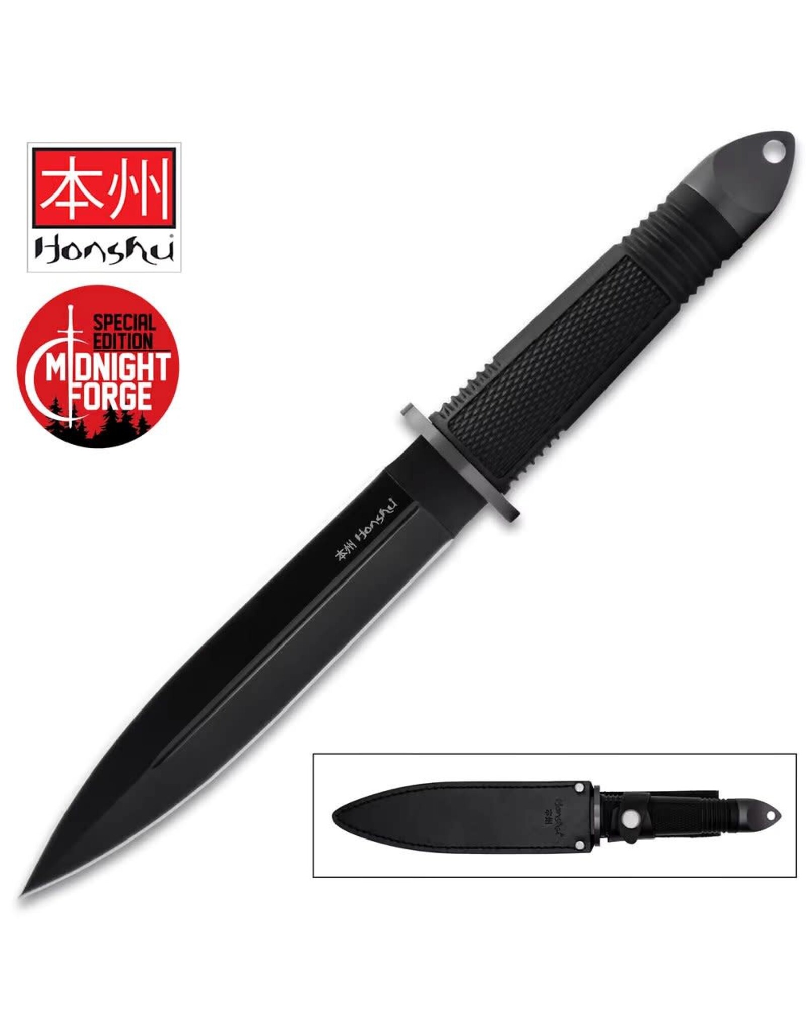 Honshu Honshu Midnight Forge Fighter Knife And Sheath UC2630B