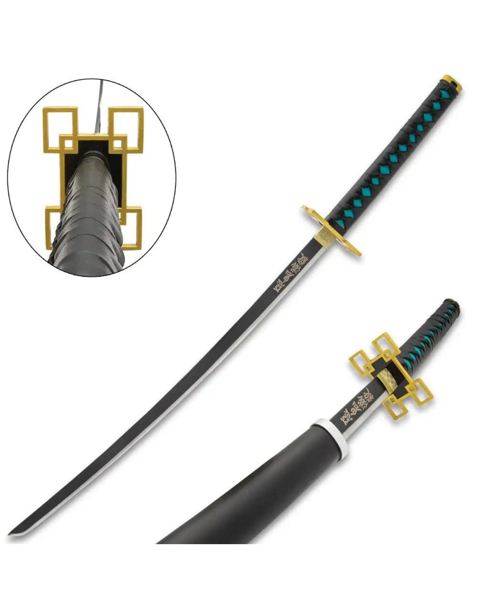 Miscellaneous BK5585 Muichiro Tokito Demon Slayer Sword And Scabbard - Anime, Carbon Steel Blade, Cord-Wrapped Handle