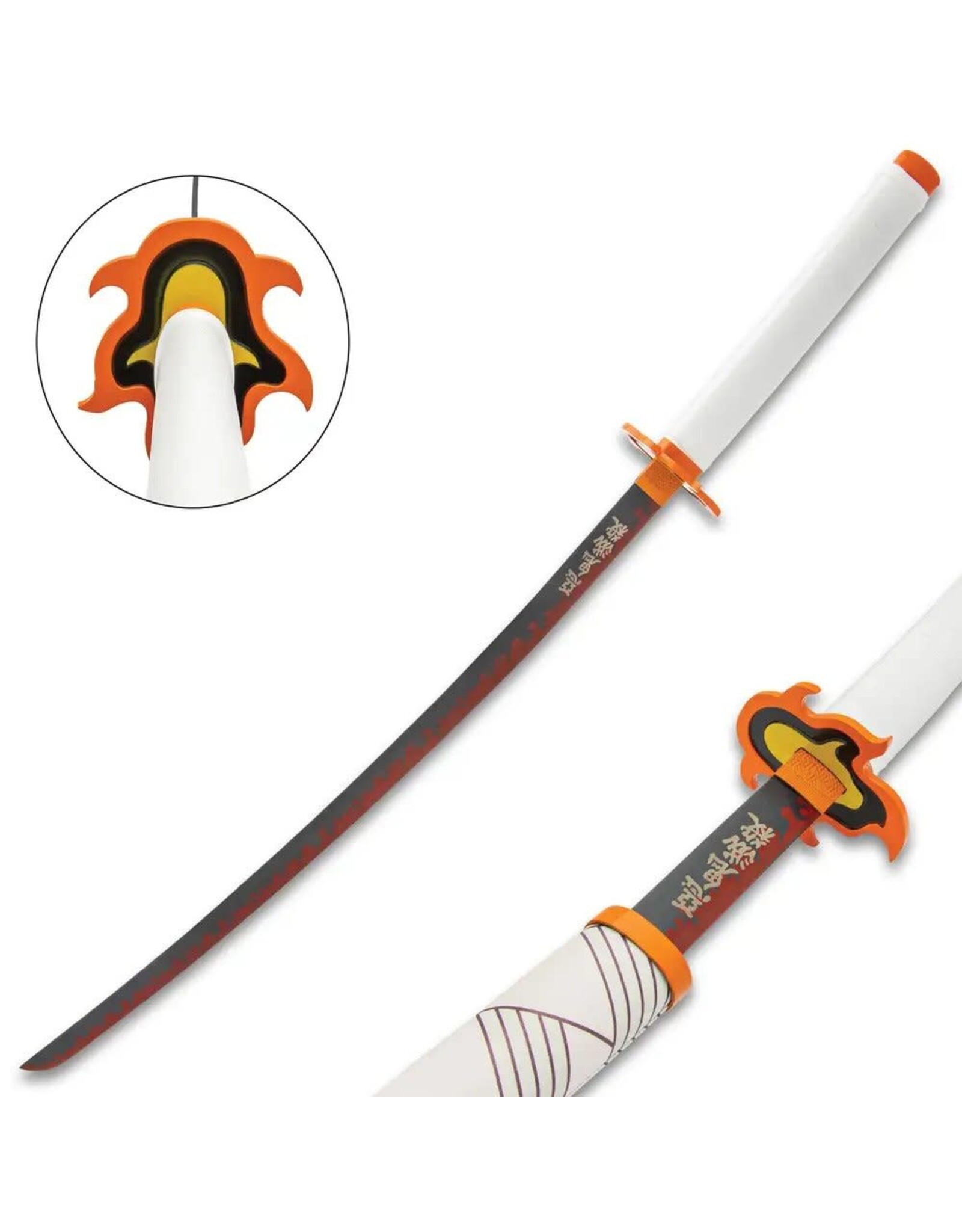 BK5587 Kyojuro Rengoku Demon Slayer Sword And Scabbard - Anime, Stainless Steel Blade, Cord-Wrapped Handle