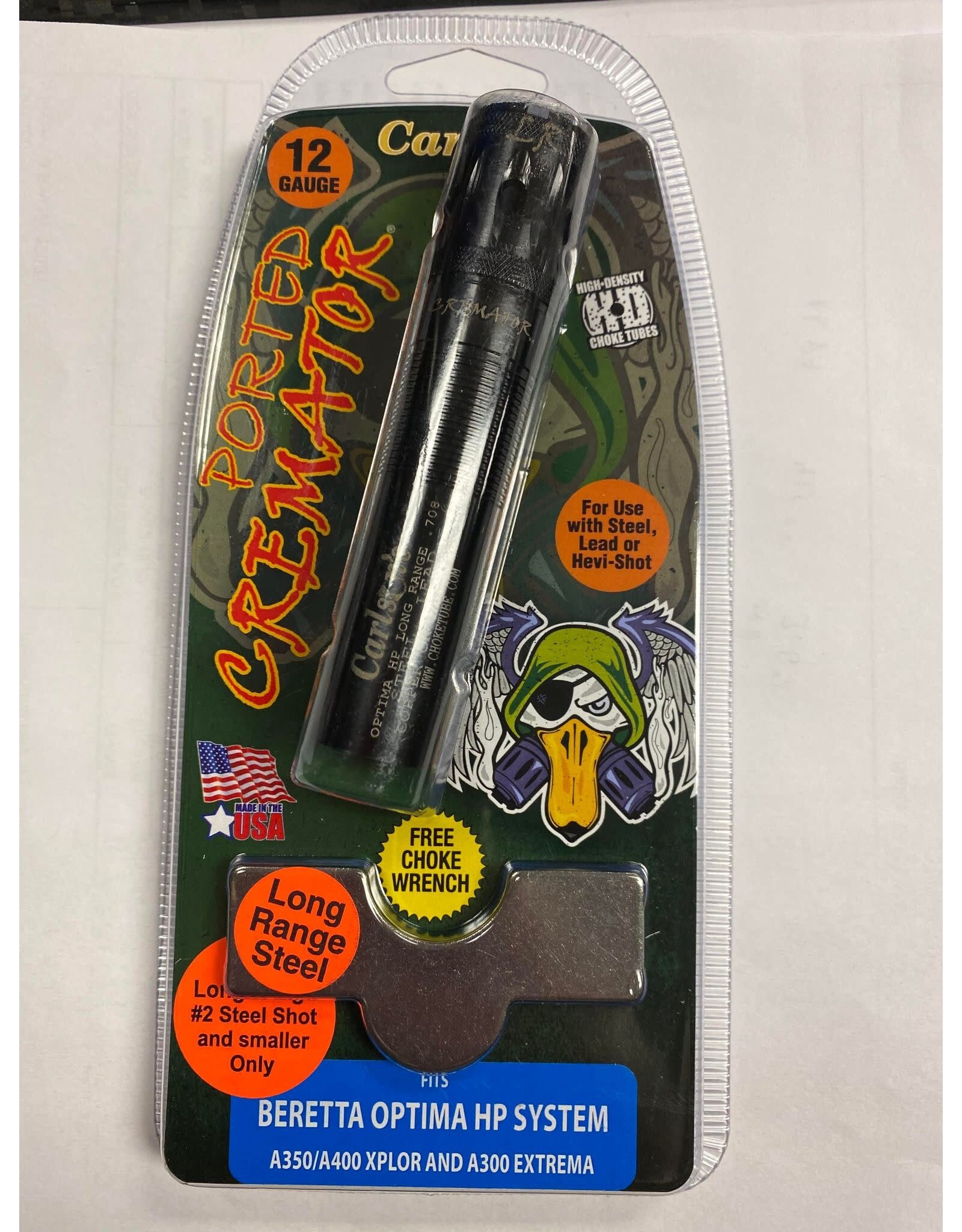 Carlson's Choke Tubes Carlson's Extended Ported Cremator Choke 12GA Long Range Steel - Fits Beretta Optima HP System A350 / A400 Xplor & A300 Extrema 11567