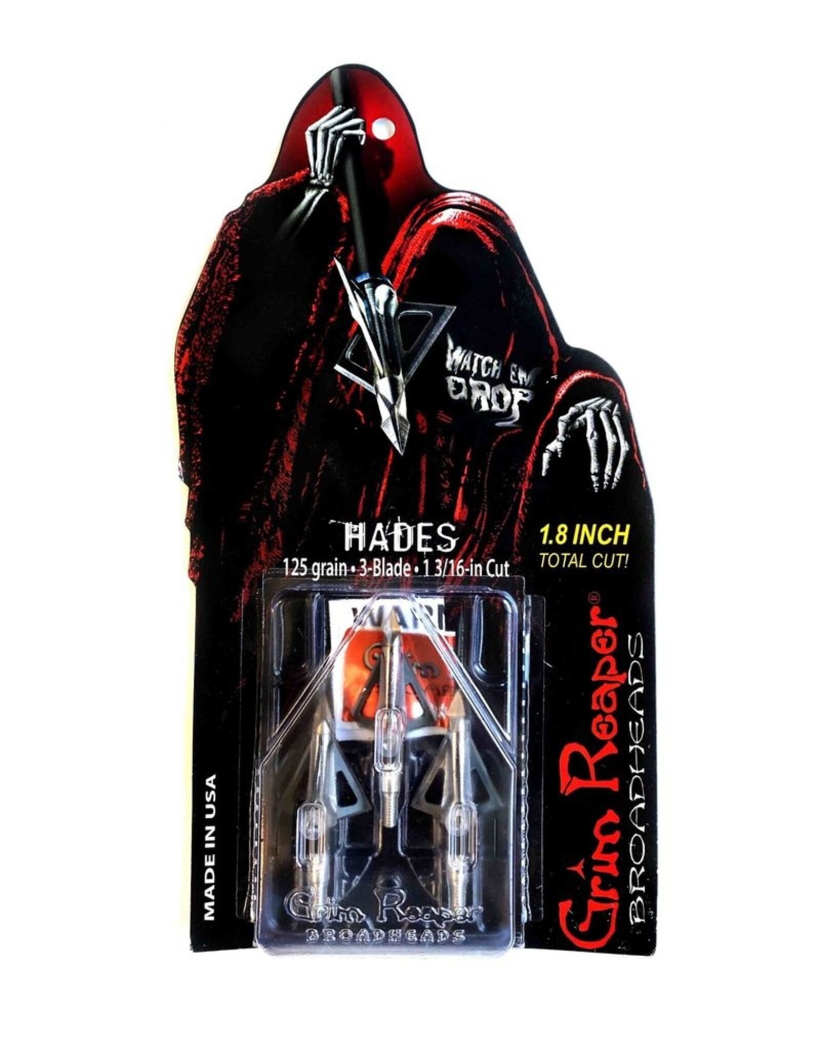 Grim Reaper Pro Series Hades Pro 125gr 3-Blade (1 3/16"cut )