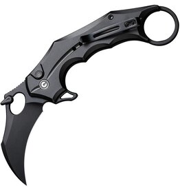 Civivi CIVIVI Knives Incisor II Karambit Flipper Knife 2.02" Nitro-V Black Hawkbill Blade, Black Aluminum Handles - C16016B-1