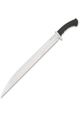 Honshu Boshin Seax Knife With Sheath - 7Cr13 Stainless Steel Blade, Contoured TPR Handle, Lanyard Hole - Length 25 3/4”