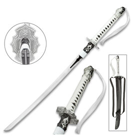 BK4114 Nier: Automata Virtuous Contract Sword And Sheath - Stainless Steel Blade, Cast Resin Handle, Traditional Cord-Wrap, Cast Metal Tsuba - 39 3/4” Length