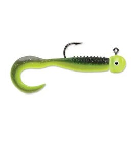 VMC Rapala Curl Tail Jig - 1/32 - Black Chartreuse Glow - CTJ132BLKCHG