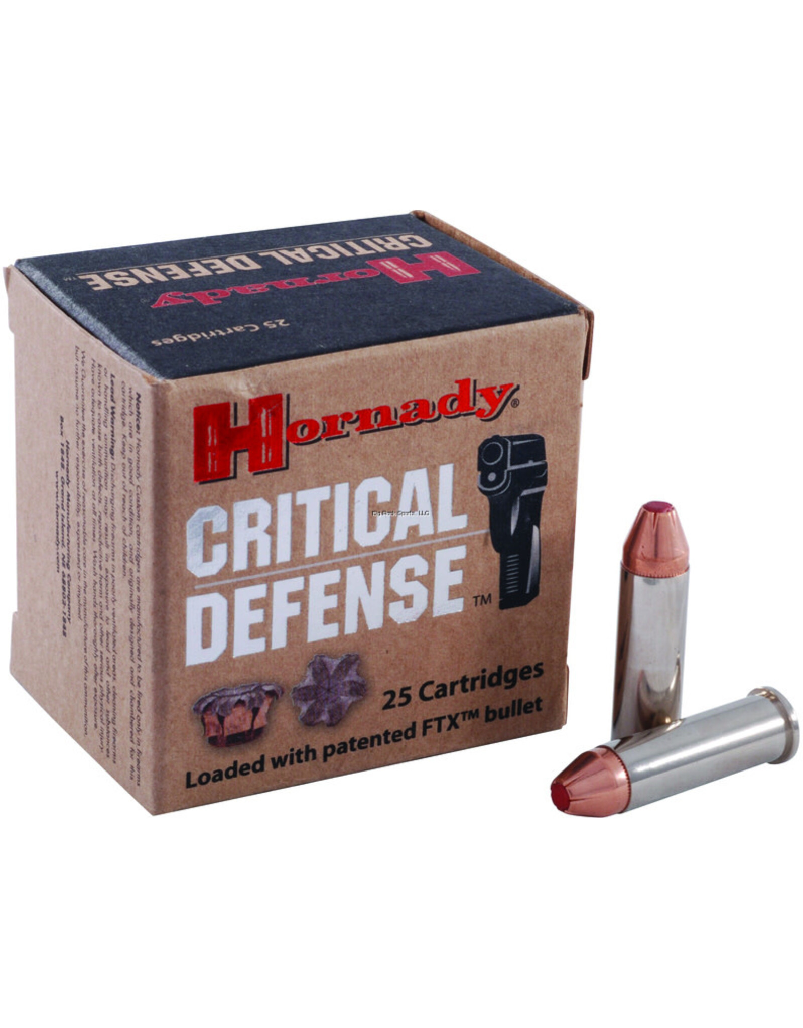 Hornady Hornady 90310 Critical Defense Pistol Ammo 38 SPL, FTX, 110 Gr, 1010 fps, 25 Rnd, Boxed