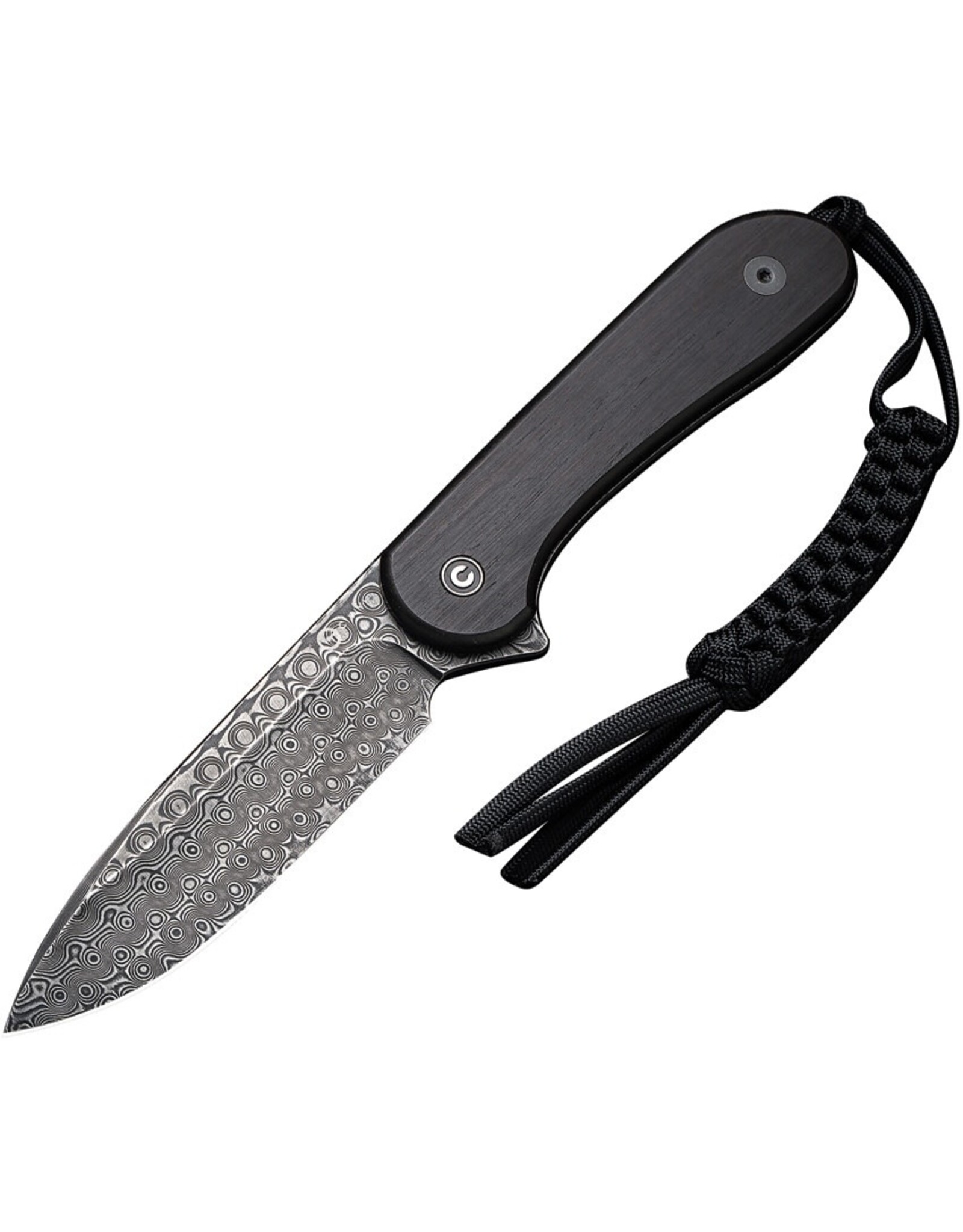 Civivi CIVIVI Knives C2105-DS1 Elementum Fixed Blade Knife 3.98" Damascus Blade, Ebony Wood Handles, Kydex Sheath