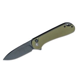 Civivi CIVIVI Knives Button Lock Elementum II Flipper Knife 2.96" Nitro-V Black Stonewashed Drop Point Blade, OD Green G10 Handles - C18062P-3