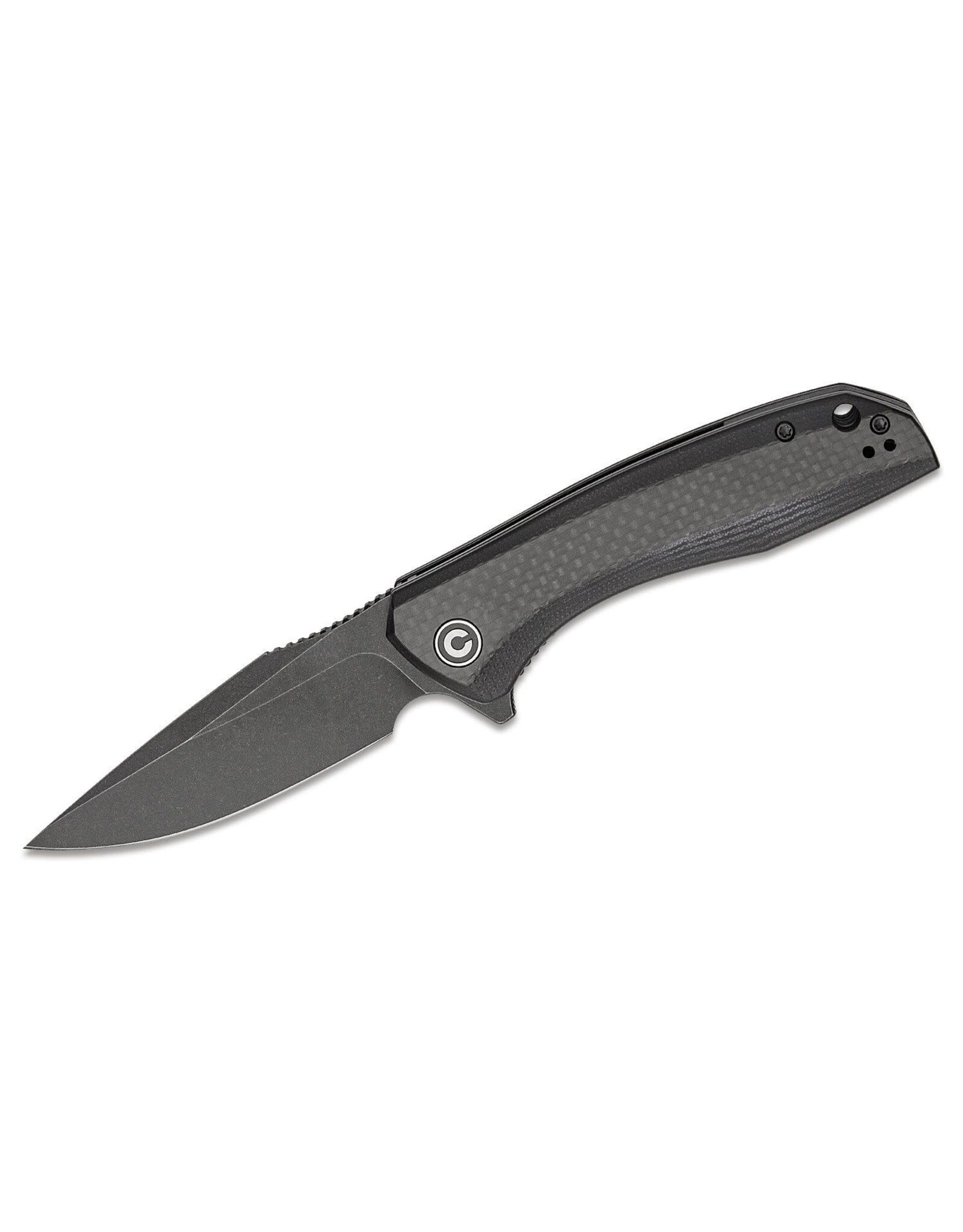 Civivi CIVIVI Knives C801I Baklash Flipper Knife 3.5" 9Cr18MoV Black Stonewashed Drop Point Blade, Black G10 Handles with Carbon Fiber Overlays, Liner Lock