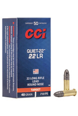 CCI CCI 0960 Quiet-22 Rimfire Ammo 22 LR, LRN, 40 Grains, 710 fps, 50 Rounds, Boxed