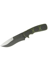 Tops TOPS Knives MTLN-01 Mountain Lion Fixed 5.5" 1095 Carbon Black Drop Point Blade, Black/Green G10 Handles, Nylon Sheath - MTLN01