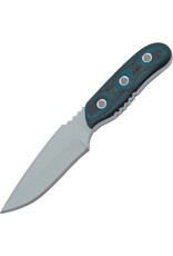 TOPS OT01 Otter Fixed Tactical Gray Finish Blade Knife with Blue and Black G-10 Handles