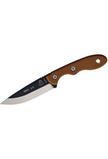 Tops TOPS Knives Mini Scandi Knife Fixed 3" 1095 Blade, Brown Micarta Handles, Kydex Sheath - MSK-2.5