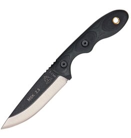 Tops TOPS Knives Mini Scandi Knife Fixed 3" 1095 Blade, Green/Black Micarta Handles, Kydex Sheath - MSK-GB