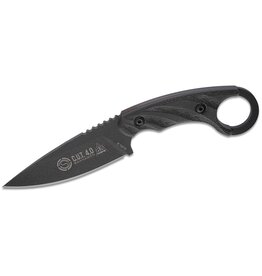 Tops TOPS Knives C.U.T. 4.0 Blackout Edition Fixed 4.25" Black Carbon Steel Blade and Canvas Micarta Handles, Kydex Sheath - CUT-40A