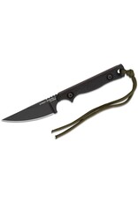 Tops TOPS Knives Street Scalpel 2.0 Fixed Blade Knife 3.13" 1095 Black Straight Back, Black Canvas Micarta Handles, Kydex Sheath - SSS-02