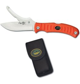 Outdoor Edge Outdoor Edge Flip n' Zip Double Blade Folding Knife 3.5" Plain Drop Point Stainless Blade Orange Kraton Handle FZB-20