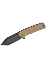 Civivi CIVIVI Knives Bhaltair Liner Lock Flipper Knife 3.98" 14C28N Black Tanto Blade, Textured Tan G10 Handles - C23024-2