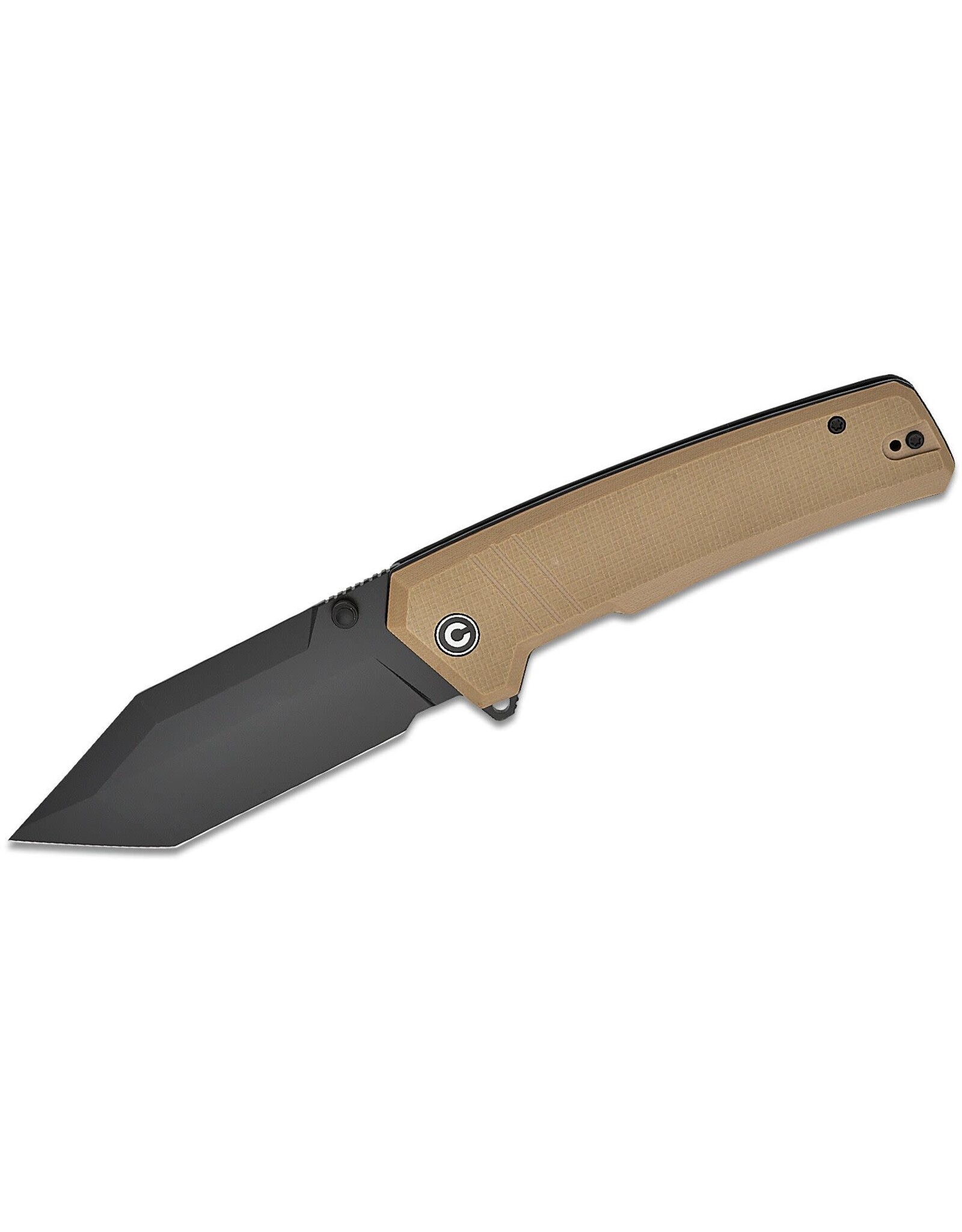 Civivi CIVIVI Knives Bhaltair Liner Lock Flipper Knife 3.98" 14C28N Black Tanto Blade, Textured Tan G10 Handles - C23024-2