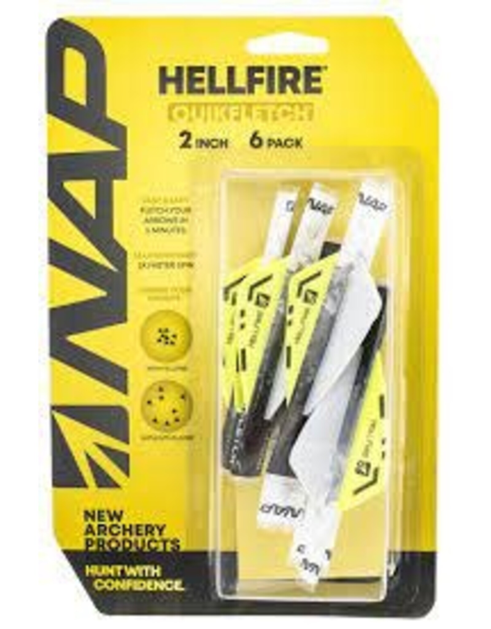 New Archery Products (NAP) NAP Quickfletch Hellfire Vane and wrap combo 6pk - White/Yellow