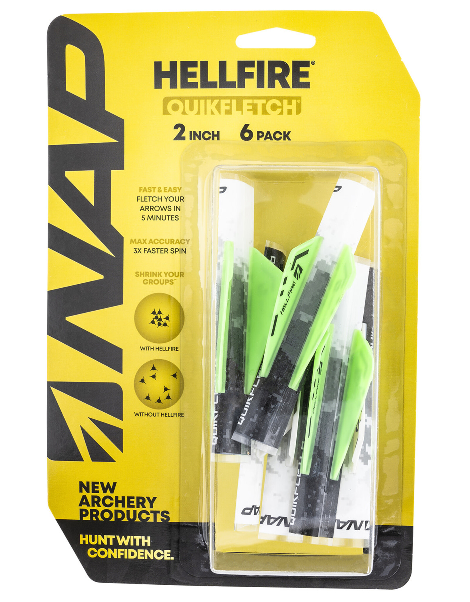 Hellfire NAP Quikfletch 2" 6 pack  green/white