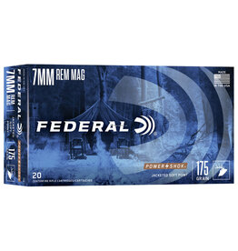 Federal Federal 7RB Power-Shok Rifle Ammo 7MM REM MAG, SP, 175 Grains, 2860 fps, 20, Boxed