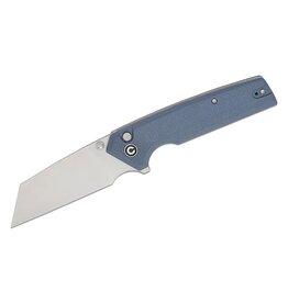 Civivi CIVIVI Knives Amirite Button Lock Flipper Knife 3.48" Nitro-V Satin Reverse Tanto Blade, Coarse Neutral Blue G10 Handles - C23028-1