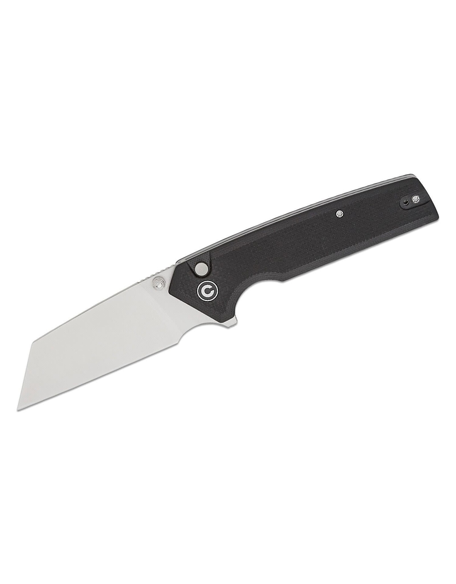 Civivi CIVIVI Knives Amirite Button Lock Flipper Knife 3.48" Nitro-V Satin Reverse Tanto Blade, Coarse Black G10 Handles - C23028-2