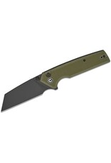 Civivi CIVIVI Knives Amirite Button Lock Flipper Knife 3.48" Nitro-V Black Reverse Tanto Blade, Coarse OD Green G10 Handles - C23028-3