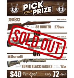 DRAW #1196 - Pick your Prize - Sako 85, Browning BAR, Benelli SBE