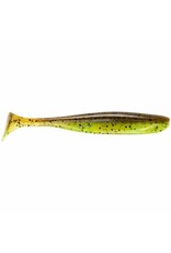 Keitech ES4401 Easy shiner,Green Pumpkin Chartreuse, 4",7pk, Strong Squid Scent infused