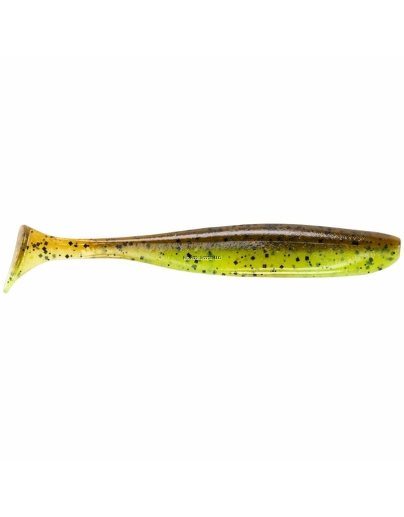 Keitech ES4401 Easy shiner,Green Pumpkin Chartreuse, 4",7pk, Strong Squid Scent infused