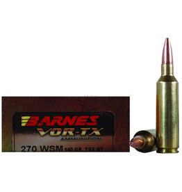 BARNES Barnes 21559 VOR-TX Rifle Ammo 270 WSM, TSX BT, 140 Grains, 3135 fps, 20, Boxed