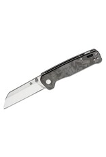 QSP QSP Knives Penguin Folding Knife 3.06" D2 Two-Tone Satin Sheepsfoot Blade, Black Shredded Carbon Fiber Handles, Liner Lock - QS130-T