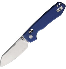 Vosteed Raccoon Folding Knife, 14C28N Cleaver, Micarta Blue, RCC32VTM1