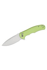 Civivi CIVIVI Knives Button Lock Praxis Flipper Knife 3.75" Nitro-V Satin Drop Point Blade, Lime Green Aluminum Handles - C18026E-3