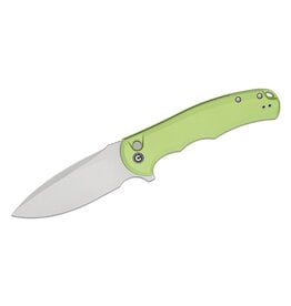 Civivi CIVIVI Knives Button Lock Praxis Flipper Knife 3.75" Nitro-V Satin Drop Point Blade, Lime Green Aluminum Handles - C18026E-3