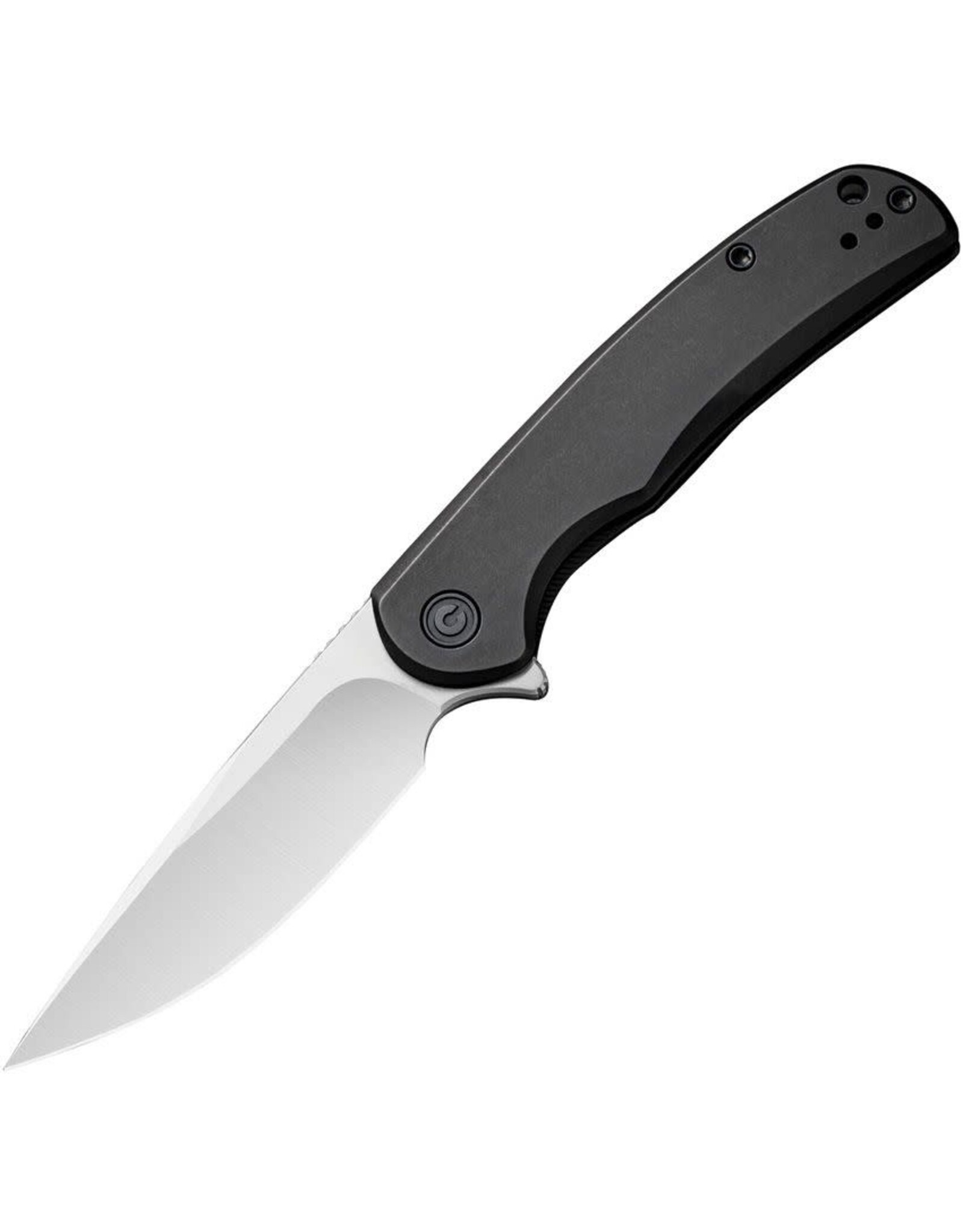 Civivi CIVIVI Knives C2110B NOx Flipper Knife 2.97" Nitro-V Satin Drop Point Blade, Black Stainless Steel Handles, Frame Lock
