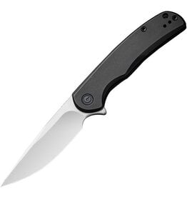 Civivi CIVIVI Knives C2110B NOx Flipper Knife 2.97" Nitro-V Satin Drop Point Blade, Black Stainless Steel Handles, Frame Lock