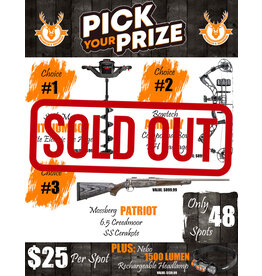 DRAW #1229 - Pick your Prize - StrikeMaster, Mossberg OR Bowtech