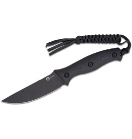 Civivi CIVIVI Knives Stormridge Fixed Blade Knife 3.92" Nitro-V Black Stonewashed Straight Back Blade, Contoured Black G10 Handles, Kydex Sheath - C23041-1