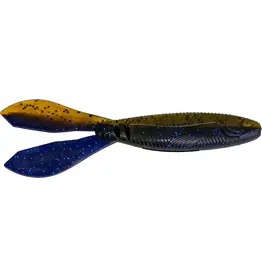 g-Ratt baits G-Ratt Baits Mixer Soft Plastic Jig Trailer - 5 Pack 4 3/8"  (Green Pumpkin/Blue Flake)